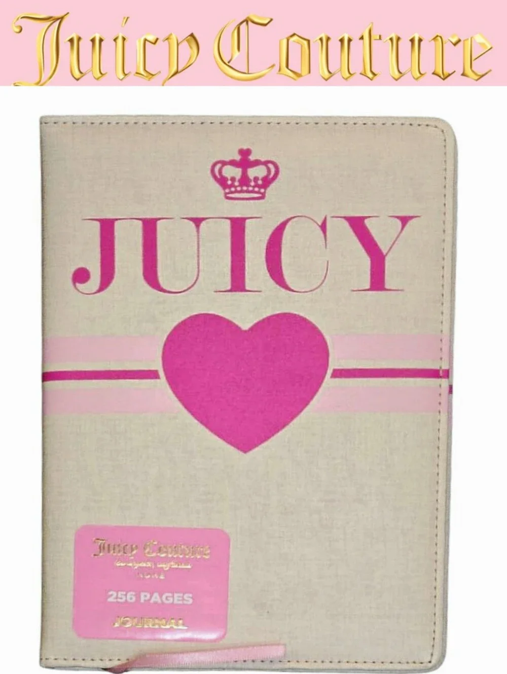 Juicy Couture Home Bold JUICY Logo Crown Stripe Journal